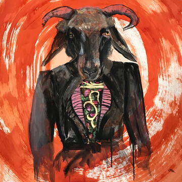 Montafoner Steinschaf, Acryl auf Papier