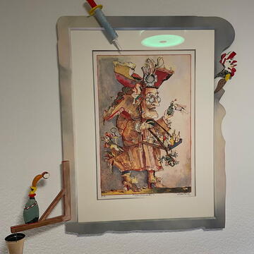 Unikat-Holzrahmen für „Der Wunderdoktor" von Simon Dittrich